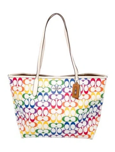 Pre-owned Coach Tote In White
