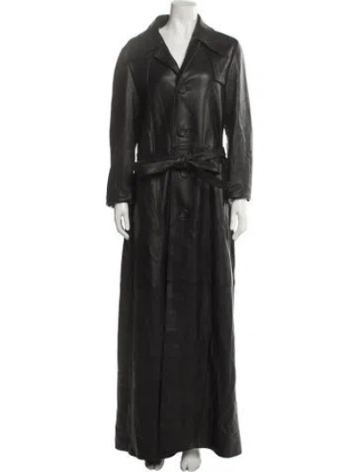 Pre-owned Coach Trench Coat In Blue