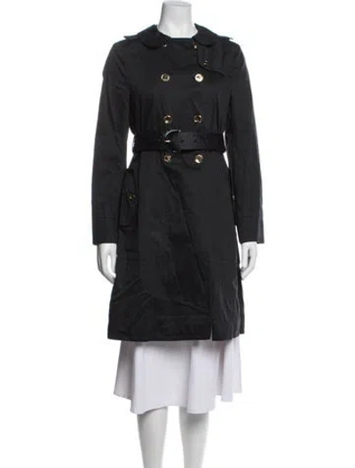 Pre-owned Coach Trench Coat In Blue