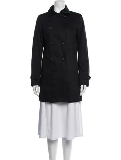 Pre-owned Coach Trench Coat In Blue