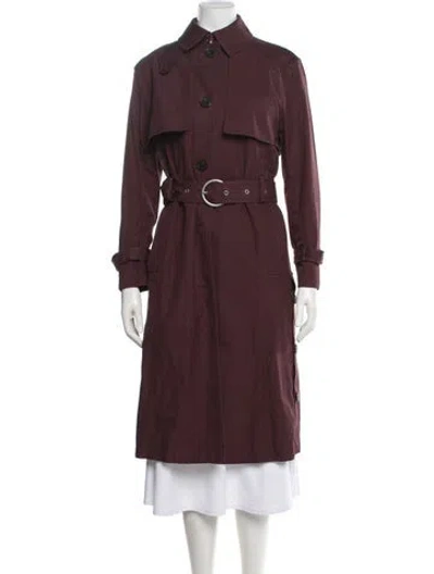 Pre-owned Coach Trench Coat In Burgundy
