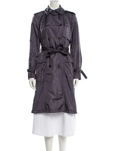 Pre-owned Coach Trench Coat In Gray