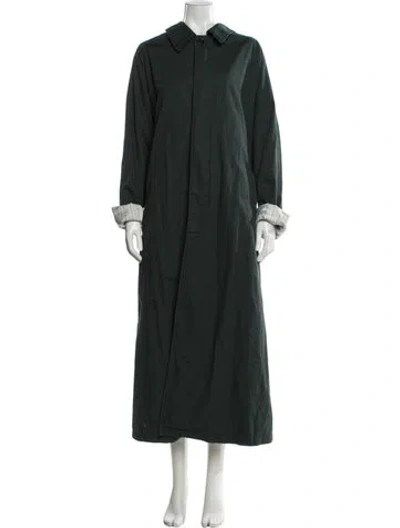 Pre-owned Coach Trench Coat In Green