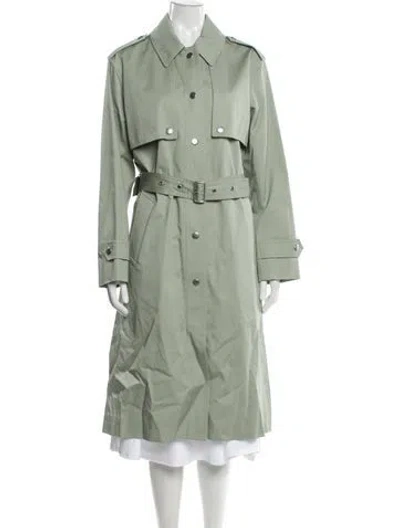 Pre-owned Coach Trench Coat In Green