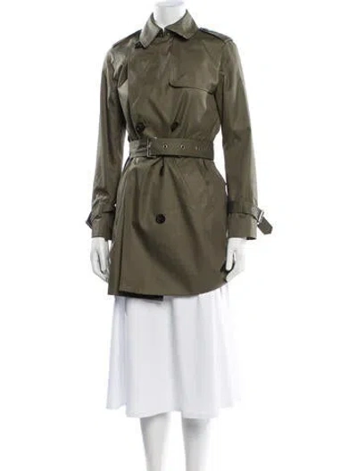 Pre-owned Coach Trench Coat In Green