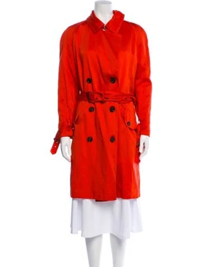 Pre-owned Coach Trench Coat In Orange