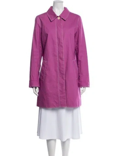 Pre-owned Coach Trench Coat In Purple