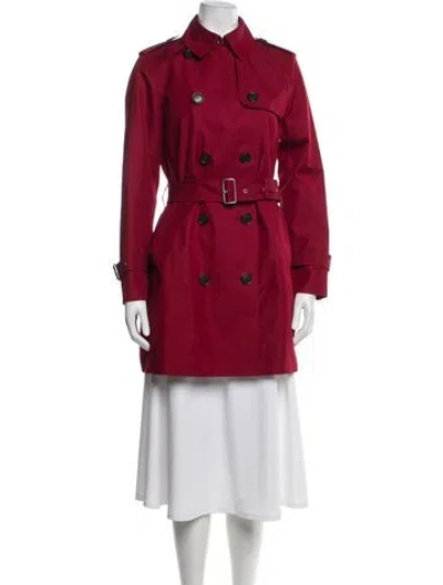 Pre-owned Coach Trench Coat In Red
