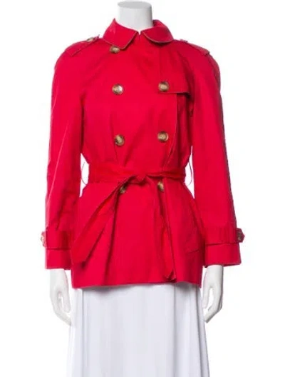 Pre-owned Coach Trench Coat In Red