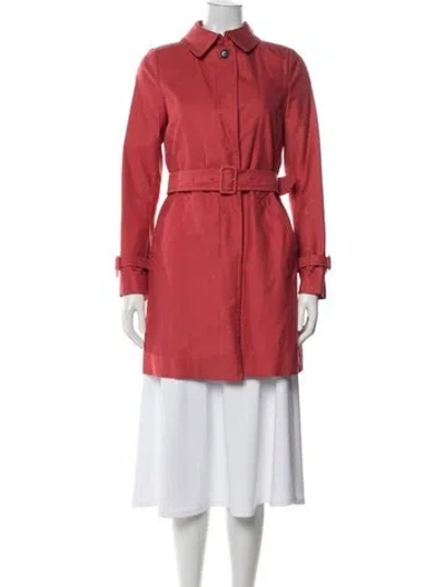 Pre-owned Coach Trench Coat In Red
