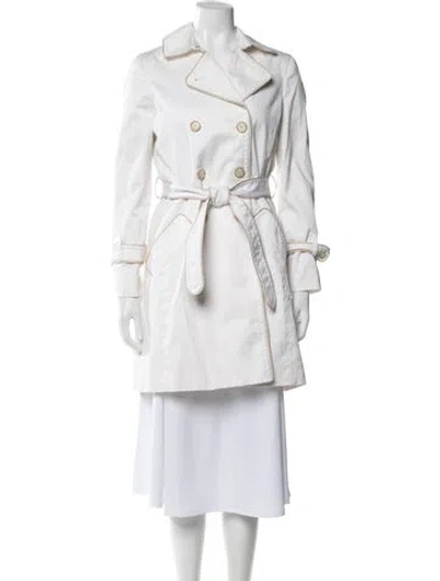 Pre-owned Coach Trench Coat In White