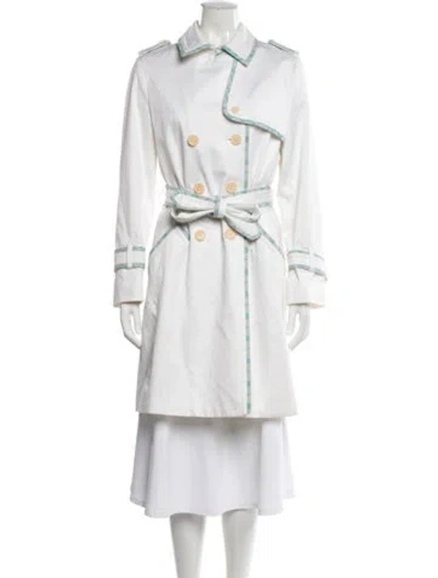 Pre-owned Coach Trench Coat In White