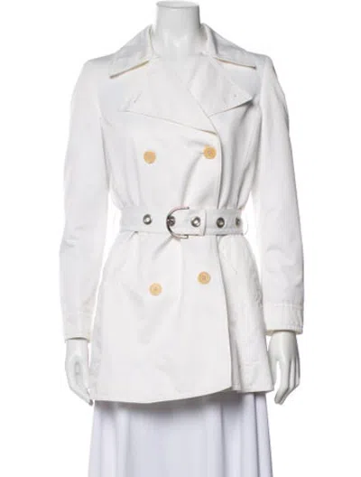 Pre-owned Coach Trench Coat In White