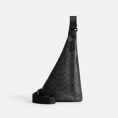 Coach Triangle Sling Bag In Signature Canvas