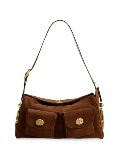 Coach Turnlock Haversack Shoulder Bag In Brown