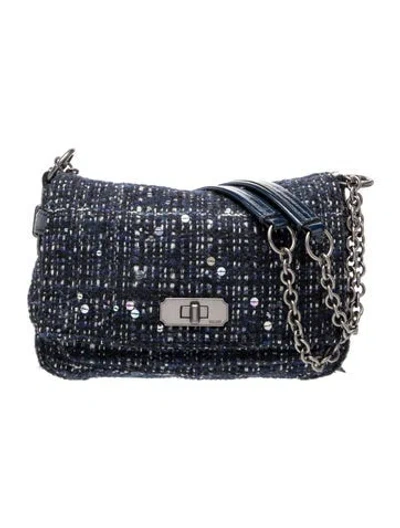 Pre-owned Coach Tweed Crossbody Bag In Blue