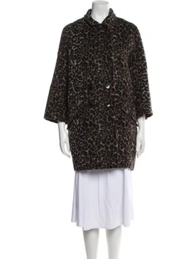 Pre-owned Coach Tweed Pattern Coat In Neutral