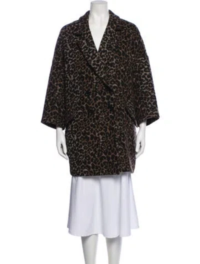 Pre-owned Coach Tweed Pattern Faux Fur Coat In Blue