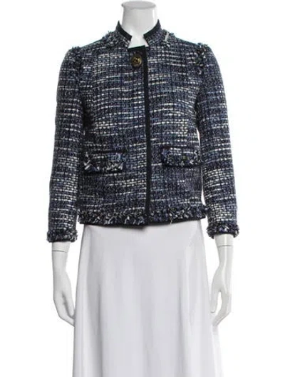 Pre-owned Coach Tweed Pattern Jacket W/ Tags In Blue