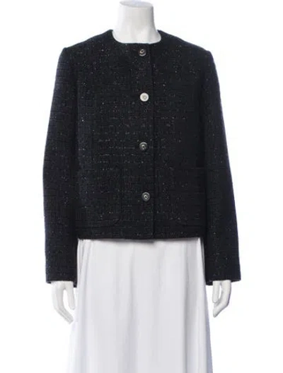 Pre-owned Coach Tweed Pattern Jacket W/ Tags In Blue