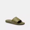 Coach Udele Sport Slide In Signature Canvas In Green