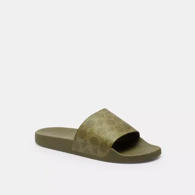 Coach Udele Sport Slide In Signature Canvas In Green
