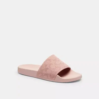 Coach Udele Sport Slide In Signature Jacquard Canvas In Pink