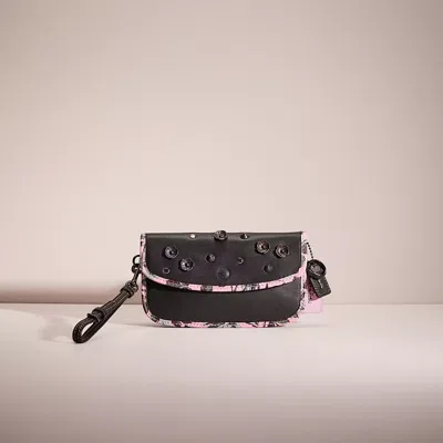 Coach Upcrafted Clutch Crossbody In Pewter/black