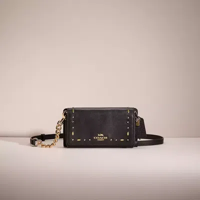 Coach Upcrafted Double Up Wallet Crossbody Creation In Brass/tan/rust