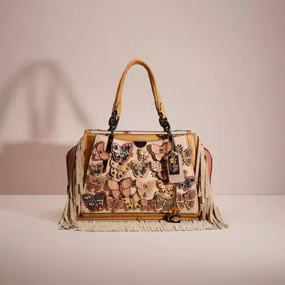 Coach Upcrafted Dreamer With Butterfly Applique And Snakeskin Detail In Gold