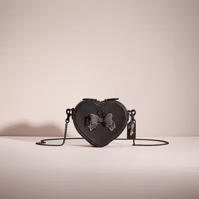 Coach Upcrafted Heart Crossbody 14 In Pewter/black