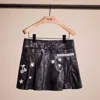 COACH UPCRAFTED HERITAGE C LEATHER MINI SKIRT