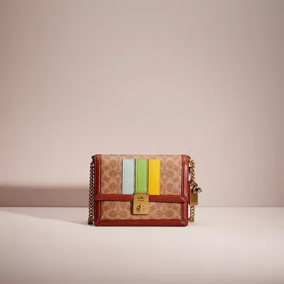 Coach Upcrafted Hutton Shoulder Bag In Signature Canvas In Brass/tan/rust