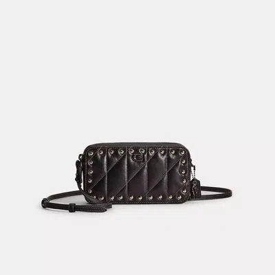 Coach Upcrafted Kira Crossbody Bag With Pillow Quilting In Pewter/black
