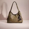 Coach Upcrafted Lori Shoulder Bag With Snakeskin Detail In Pewter/army Green
