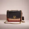 COACH UPCRAFTED MADISON SHOULDER BAG IN SIGNATURE CANVAS WITH RIVETS AND SNAKESKIN DETAIL