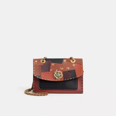 Coach Upcrafted Parker With Rivets And Snakeskin Detail In Brown