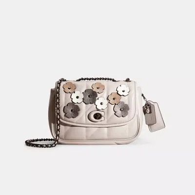 Coach Upcrafted Pillow Madison Shoulder Bag With Quilting In Pewter/dove Grey