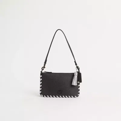 Coach Upcrafted Pouch Bag With Signature Canvas In Black