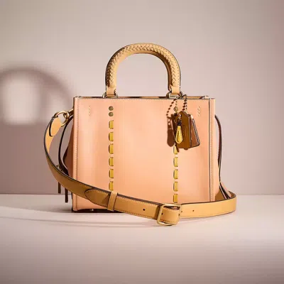 Coach Upcrafted Rogue 25 In Original Natural Leather In Brass/turmeric Root