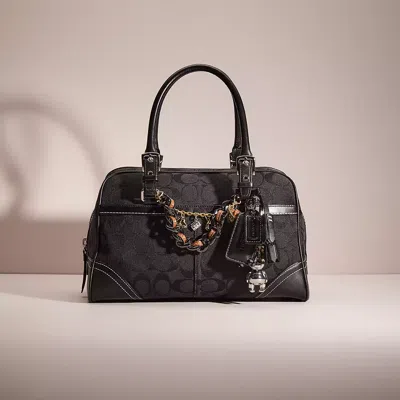 Coach Upcrafted Signature Satchel In Black
