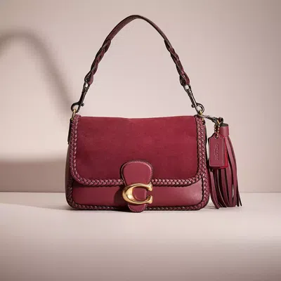 Coach Upcrafted Soft Tabby Shoulder Bag With Braid In Brass/wine