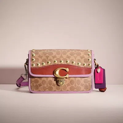 Coach Upcrafted Studio Shoulder Bag In Signature Canvas In Burgundy