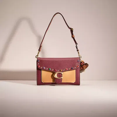 Coach Upcrafted Tabby Chain Clutch In Colorblock In Burgundy