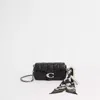 Coach Upcrafted Tabby Crossbody Wristlet With Pillow Quilting In Silver/black