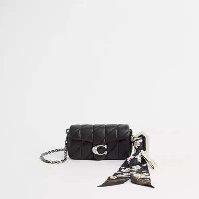 Coach Upcrafted Tabby Crossbody Wristlet With Pillow Quilting In Silver/black