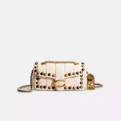 Coach Upcrafted Tabby Shoulder Bag 20 With Quilting In Brass/chalk