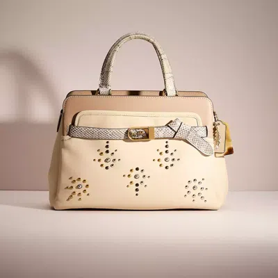 Coach Upcrafted Tate Carryall 29 In Colorblock With Snakeskin Detail In Neutral