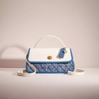 Coach Upcrafted Turnlock Clutch In Blue