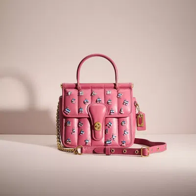 Coach Upcrafted Willis Top Handle 18 With Quilting In Pink